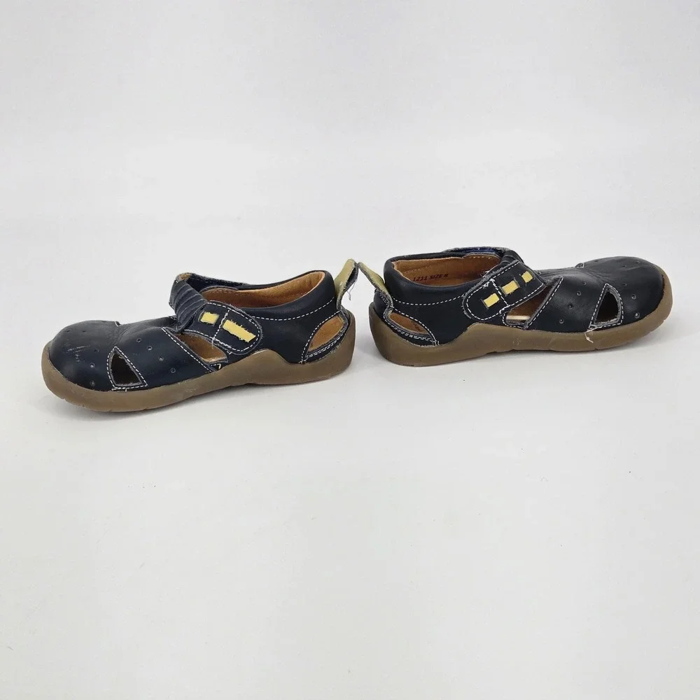 Livie & Luca Black Leather Closed Toe Fisherman Sandals Toddler Size 8 Retired